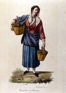 Un paysan de la ville de Scordia en Sicile gravure du 19ème siècle