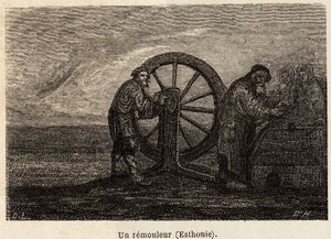 Un déménageur en Estonie. Dessin de Henriet pour illustrer son voyage dans les provinces baltes russes en 1851-54. Gravure dans « Le tour du monde », édité par Édouard Charton - Unknown artist