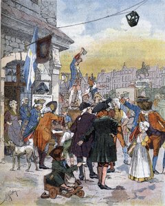 Une scène de recrutement au XVIIIe siècle, illustration de la fin du XIXe siècle.