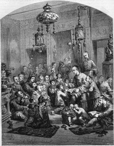 Une école en Chine en 1858. - Unknown artist