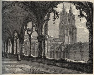 Abbaye Saint-Jean-des-Vignes - Soissons - gravure dans « PATRIE » - DESCRIPTION PICTURESQUE DE LA FRANCE EN 6 VOLUMES PAR LUCIEN HUARD - fin 19ème siècle