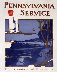 Affiche publicitaire pour les trains Pennsylvania Service, fin XIXe siècle - Unknown artist
