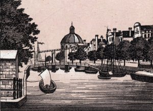 Amsterdam, Hollande : vue du canal Singel