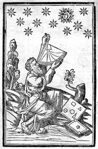 Un astrologue prend la hauteur avec son sextant pendant une éclipse. - Unknown artist