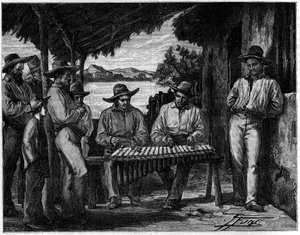 Un orchestre de marimba mexicain (xylophone).