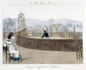 Montagne artificielle de Belleville : montagnes russes - dans "Le Bon Genre", début 19e siècle