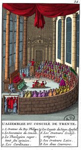 Assemblée du Concile de Trente (1545-1563), gravure de 1706.