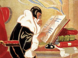 Astrologue : Nostradamus étudiant un livre - Unknown artist