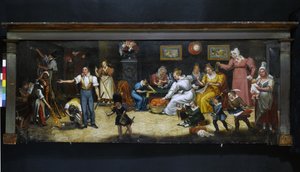 Au bon père de famille. Upholsterer-decorator sign. Rue Mouffetard, 5th arrondissement, Paris, circa 1825 (sign) - Unknown artist