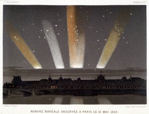Aurore boréale observée à Paris le 13/05/1869 - dans « Magnétisme et Électricité » par Amédée Guillemin - Unknown artist