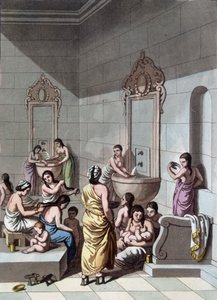 Bains publics en Palestine - dans "Le costume ancien et moderne" par Ferrario, éd. Milan