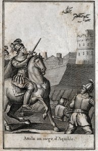 Invasions barbares - Attila (ca. 406-453), roi des Huns, lors du siège d