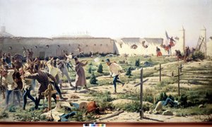 Bataille de Solférino, Lombardie, opposant les armées franco-sardes et autrichiennes le 24 juin 1859. Museo del Risorgimento. Milan