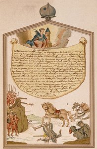 Scène de bataille avec canon au Moyen Âge - ex-voto Sainte Barbe - Unknown artist