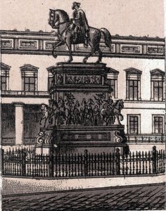Berlin, Allemagne : statue de Frédéric II le Grand dans « Le Monde Illustré 168 vues » sans date (fin XIXe siècle)