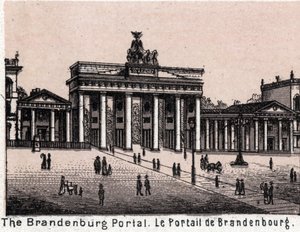 Berlin, Allemagne : vue de la Porte de Brandebourg dans « Le Monde Illustré 168 vues » sans date (fin XIXe siècle)