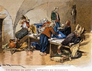 Bethléem. Dortoir de pèlerins au monastère. 19ème siècle. - Unknown artist