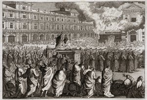 Bible de Royaumont, Ancien Testament : Dédicace du Temple. Salomon rassemble tout son peuple pour célébrer avec plus de solennité la dédicace de son Temple. Illustration de 1811. - Unknown artist