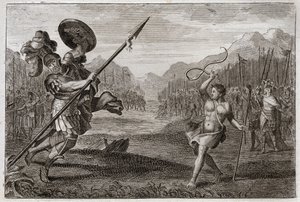 Bible de Royaumont, Ancien Testament : Géant Goliath. Goliath, Philistin, d