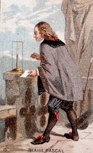 Blaise Pascal (1623 - 1662) devant un baromètre - Unknown artist