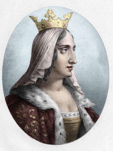 Blanche de Castille. Reine de France (1188-1252), épouse du Roi Louis VIII. Gravure du XIXe siècle.