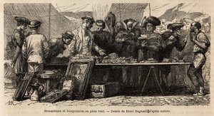 Bouquinistes et brocanteurs au vent, près de la place Montanara, sous une tente installée, amateurs et clercs se disputent un bric-à-brac d
