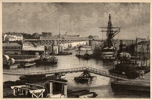 Brest - Le port militaire - Finistère - Bretagne - gravure dans « PATRIE - DESCRIPTION PICTURESQUE DE LA FRANCE EN 6 VOLUMES » par Lucien Huard - fin du 19ème siècle