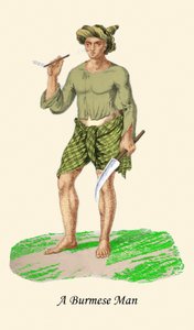 Homme birman avec couteau ou Dha