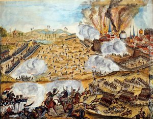 Campagne de Russie : Vue de ma bataille de Smolensk, nuit du 17/08/1812