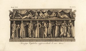 Sarcophage capitolin bas-relief représentant les Neuf Muses