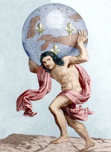 Caricature de Colbert en Atlas (gravure) - Unknown artist
