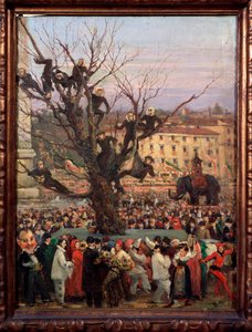 Scène de carnaval dans les rues de Rome
