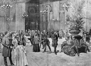 Salle de casino de Montecarlo, Monaco. Gravure du 19ème siècle