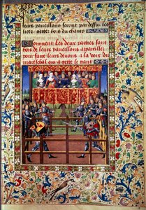 Cérémonies et ordonnances comme gage de bataille : duel en champ clos entre deux chevaliers Miniature d