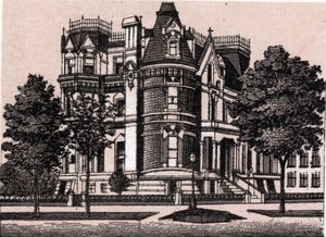 Chicago, États-Unis : vue du coin de Prairie Avenue et de la 22e Rue. dans « Le Monde Illustré 168 vues » Sans date (fin XIXe siècle) - Unknown artist