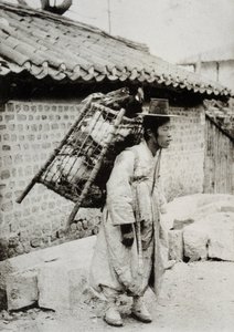 Marchand de poulets, Corée, fin du XIXe siècle - Unknown artist