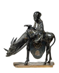 Philosophe chinois Lao Tseu (Lao Zi ou Lao-Tseu ou Lao-Zi) philosophe chinois, avec un âne. Figurine - Unknown artist