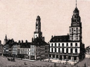 Ville de Calais : ancien phare et hôtel de ville dans « Le Monde Illustré 168 vues» Non daté (fin du XIXe siècle) - Unknown artist