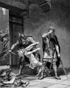Clotaire I (v.497-561) et Childebert I, rois francs, assassinèrent deux fils de leur frère Clodomir (495-524)