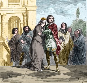 Clovis II roi des Francs (v.633-657) achète Sainte Bathilde (ou Batilde, Bathylle, Beaudour) (626-680)