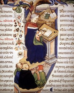 Moine copiste. Manuscrit du XVe siècle.