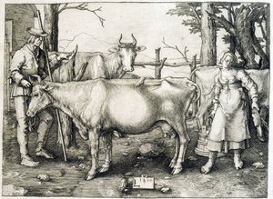 Vache et laiterie en Hollande - Unknown artist