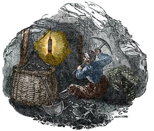 Lampe de Davy 1815 Humphry DAVY (1778-1829). Gravure de 1834. - Unknown artist