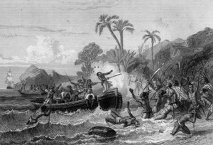 Mort de De Langle aux Îles des Marins.