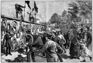 Manifestation des anarchistes au Père Lachaise devant la sépulture des fédérés le 27 mai 1888