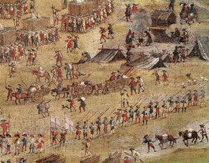 Détail des troupes de Richelieu lors du siège de La Rochelle (huile sur toile, vers 1640) - Unknown artist