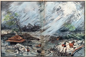 Dévastation causée par le tsunami à Sanriku, Japon - Unknown artist