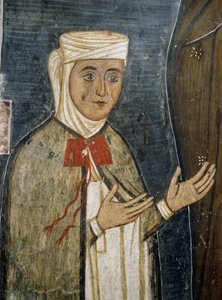 Saramalyna Anastasie dévote en vêtements du XIVe siècle, fresque dans l