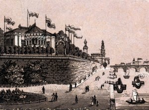 Dresde, Allemagne : vue du Belvédère dans « Le Monde Illustré 168 vues » sans date (fin XIXe siècle)