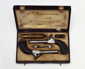 Ensemble de duel composé de pistolets Mazzagatti XIXe siècle
